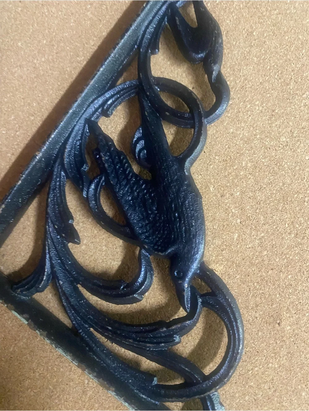 Vintage Cast Iron Decorative Bird Cast Iron Wall Shelf Bracket Black 10by5 inch